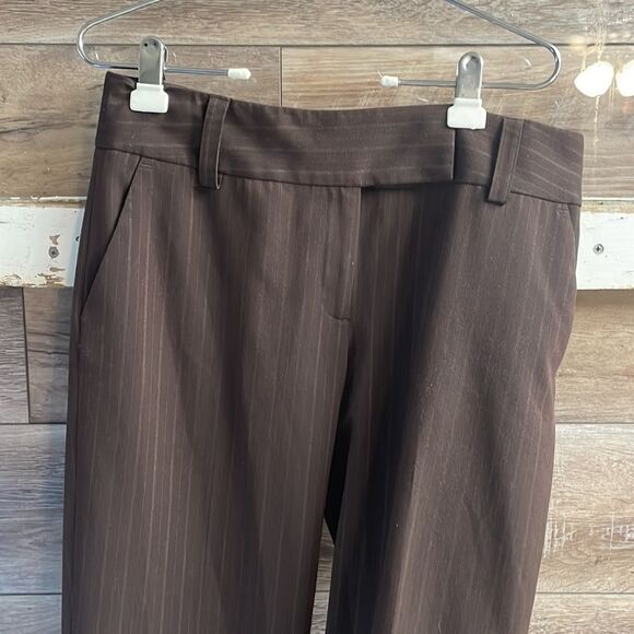 Apt 9 Stretch Maxwell Ladies Dress Trousers/Pants, Brown pinstriped , Size 10 - Picture 8 of 10